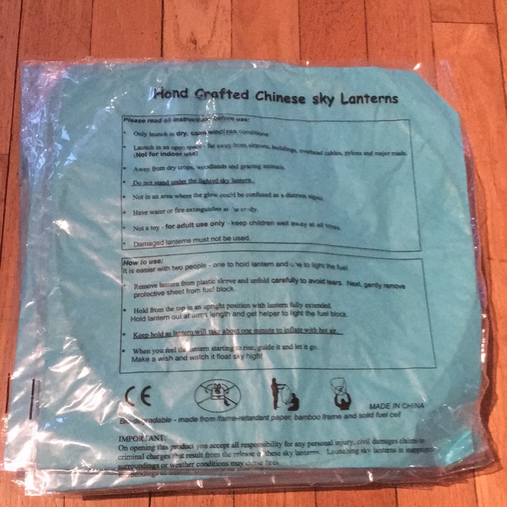 19 pack Hand Crafted Sky Lanterns of Blue